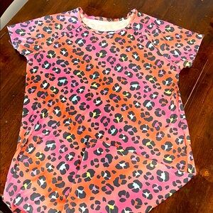 Wonder Nation Pink and Orange Leopard Print Top